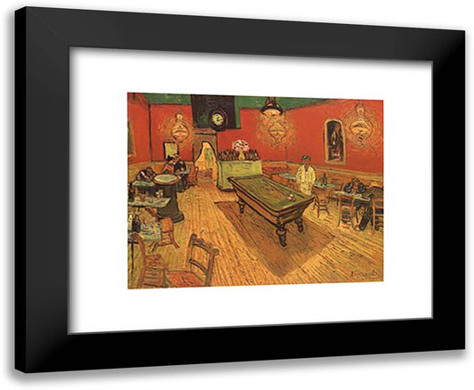 The Night Cafe in the Place Lamartine in Arles, c.1888 24x20 Black Modern Wood Framed Art Print Poster by Van Gogh, Vincent