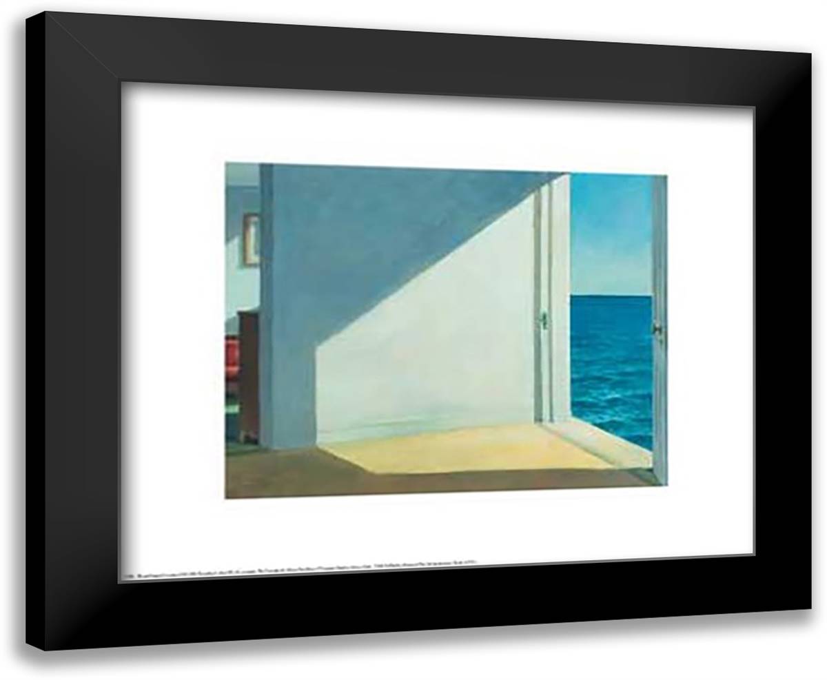 Rooms by the Sea 24x20 Black Modern Wood Framed Art Print Poster by Hopper, Edward