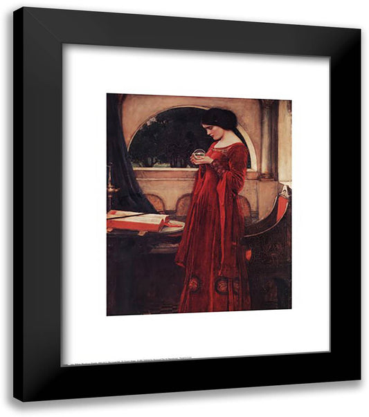 The Crystal Ball, c.1902 20x24 Black Modern Wood Framed Art Print Poster by Waterhouse, John William