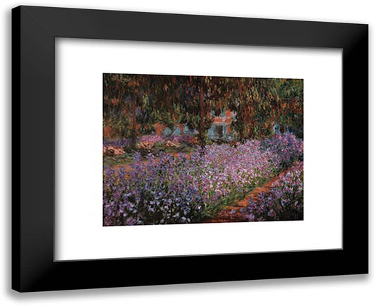 The Artist's Garden at Giverny, c.1900 24x20 Black Modern Wood Framed Art Print Poster by Monet, Claude