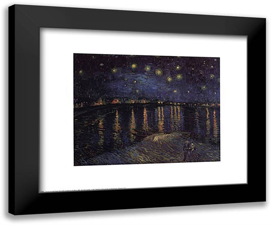 Starry Night over the Rhone, c.1888 24x20 Black Modern Wood Framed Art Print Poster by Van Gogh, Vincent