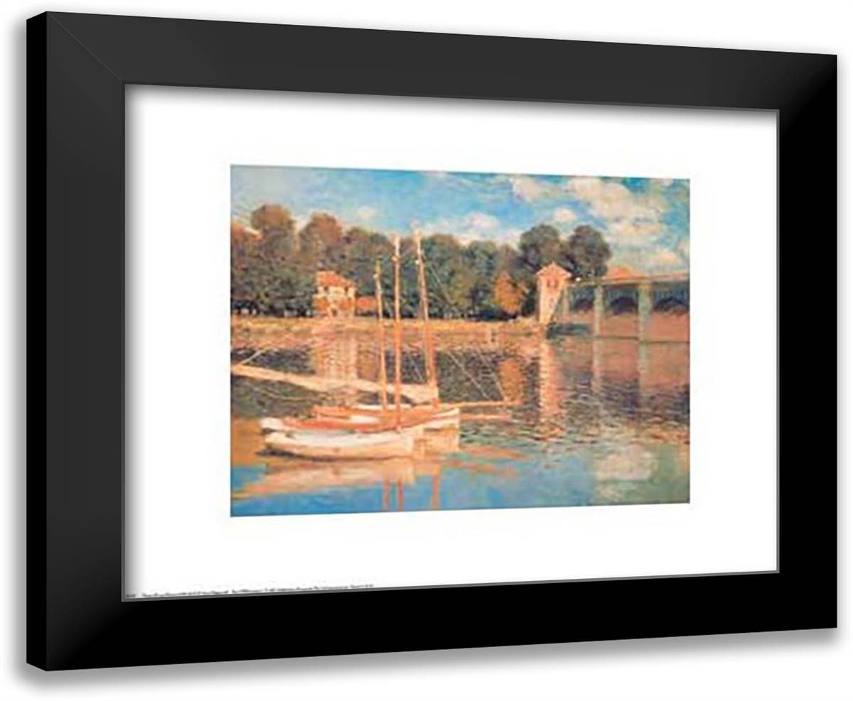 Il Pont d'Argenteuil 18x15 Black Modern Wood Framed Art Print Poster by Monet, Claude