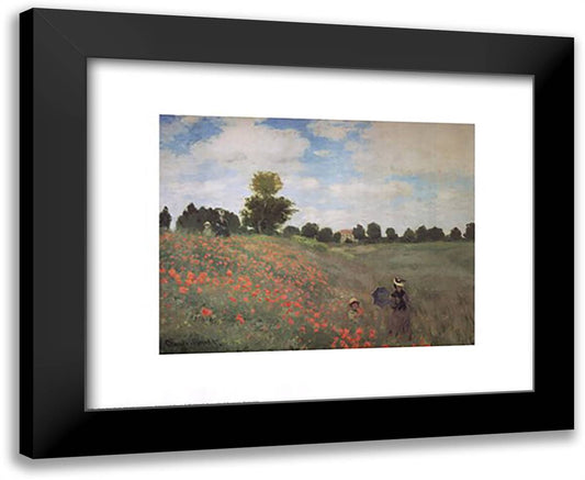 Les Coquelicots 24x20 Black Modern Wood Framed Art Print Poster by Monet, Claude