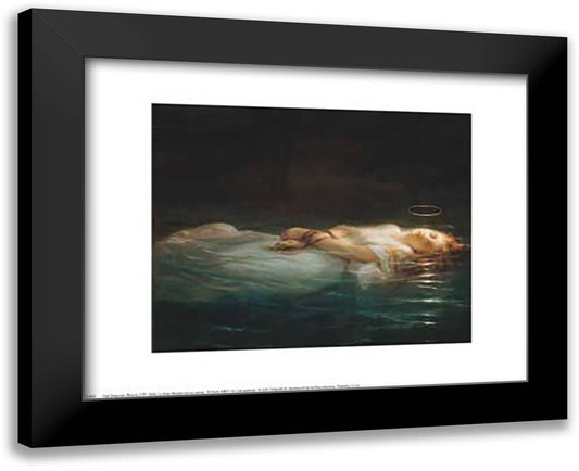 La Jeune Martyre 14x12 Black Modern Wood Framed Art Print Poster by Delaroche, Paul