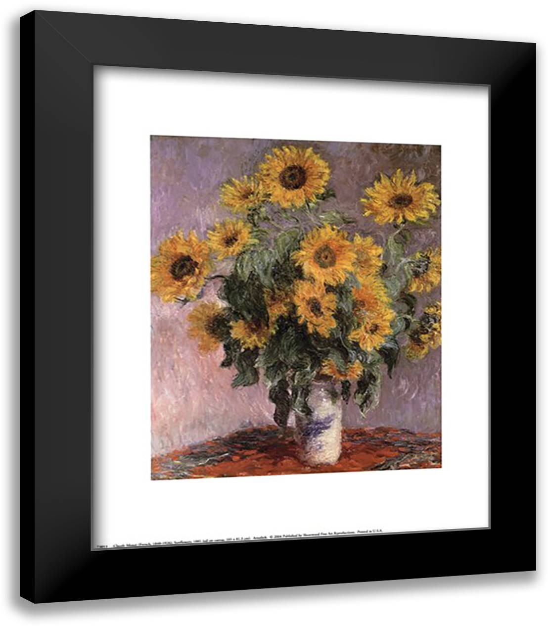 Sunflowers, c.1881 15x18 Black Modern Wood Framed Art Print Poster by Monet, Claude