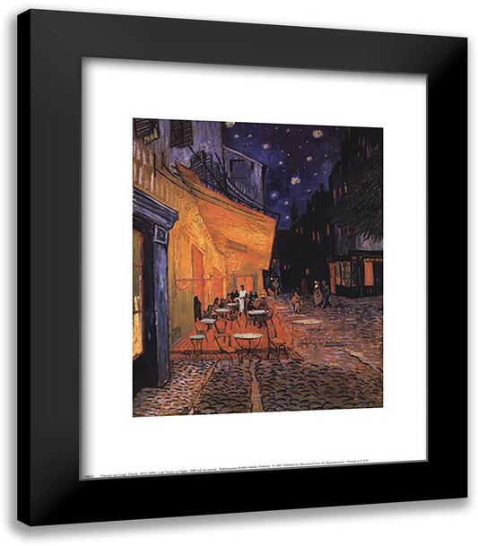 The Cafe Terrace on the Place du Forum, Arles, at Night, c.1888 15x18 Black Modern Wood Framed Art Print Poster by Van Gogh, Vincent