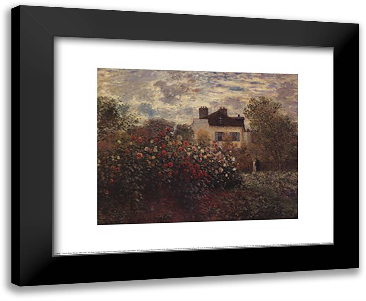 The Artist's Garden in Argenteuil (A Corner of the Garden with Dahlias), c.1873 18x15 Black Modern Wood Framed Art Print Poster by Monet, Claude
