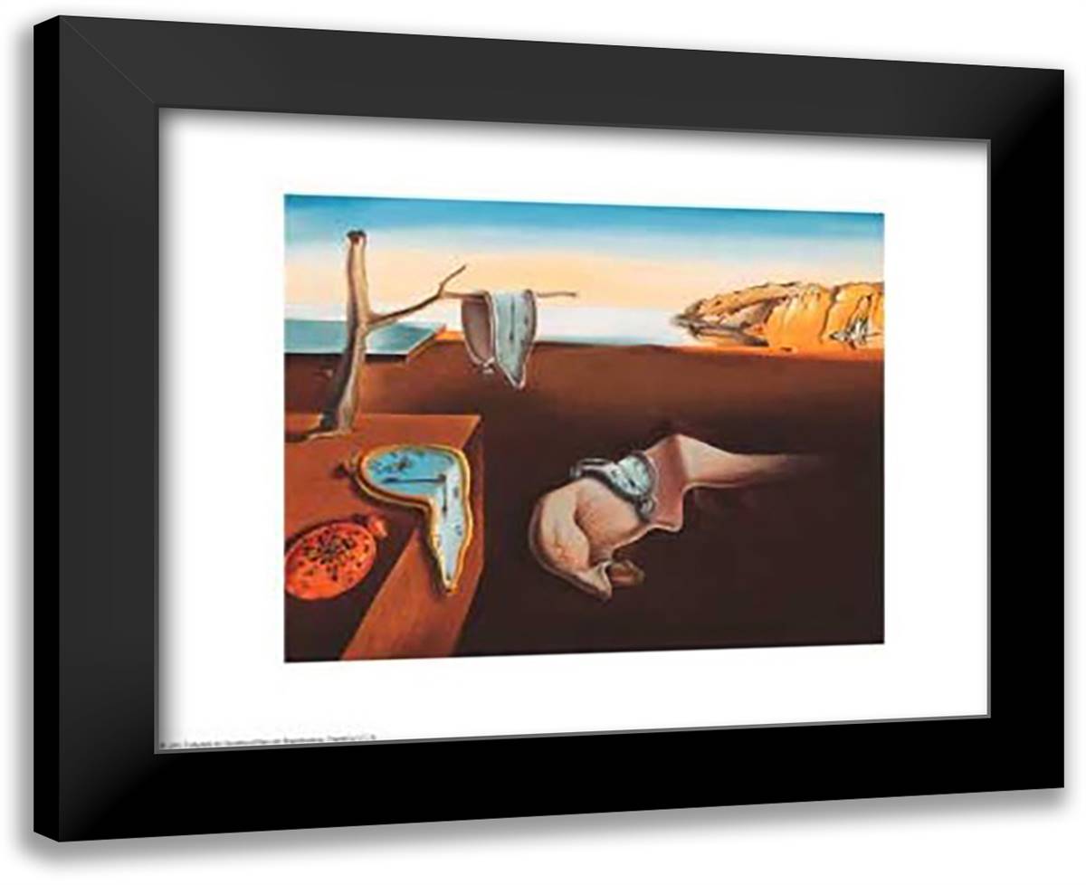 The Persistence of Memory, c.1931 14x12 Black Modern Wood Framed Art Print Poster by Dali, Salvador