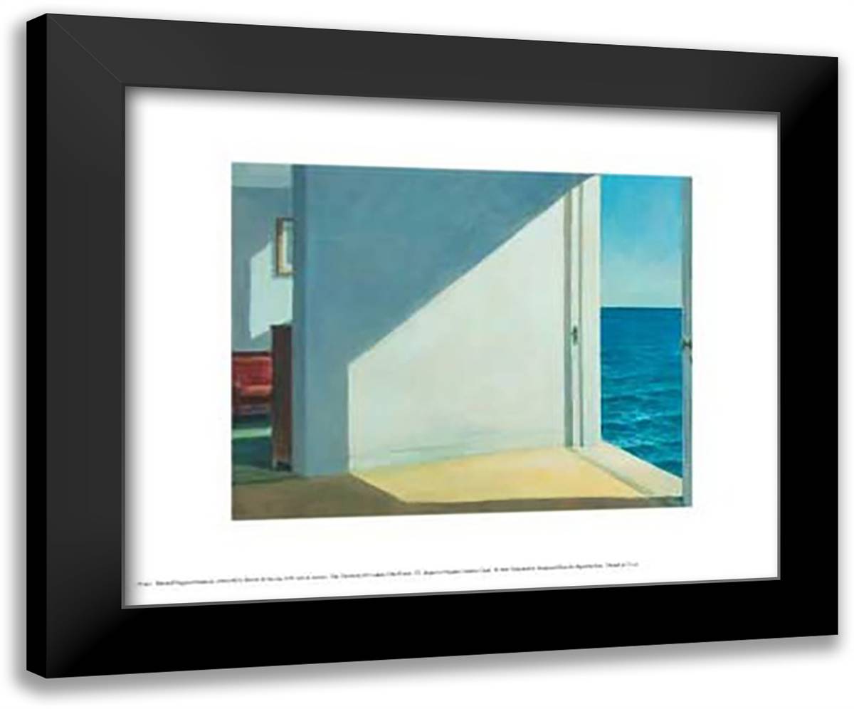 Rooms by the Sea 18x15 Black Modern Wood Framed Art Print Poster by Hopper, Edward