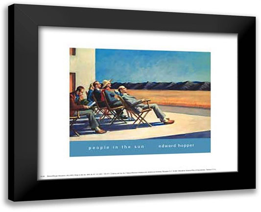 People in the Sun 14x12 Black Modern Wood Framed Art Print Poster by Hopper, Edward