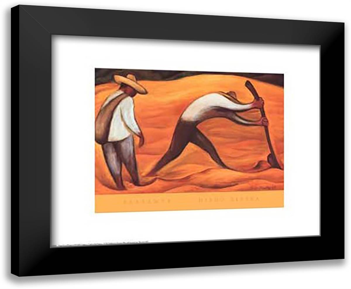 Peasants 18x15 Black Modern Wood Framed Art Print Poster by Rivera, Diego