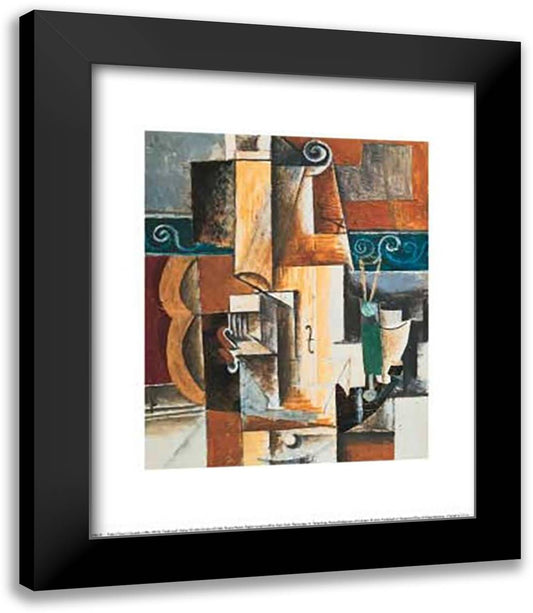 Violin and Guitar 12x14 Black Modern Wood Framed Art Print Poster by Picasso, Pablo