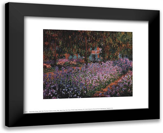 The Artist's Garden at Giverny, c.1900 18x15 Black Modern Wood Framed Art Print Poster by Monet, Claude