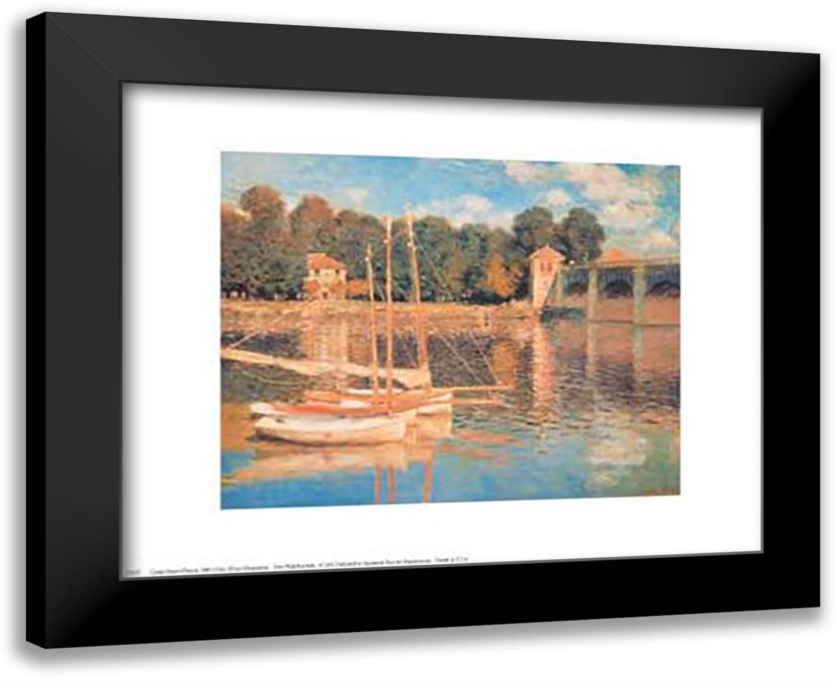 Il Pont d'Argenteuil 14x12 Black Modern Wood Framed Art Print Poster by Monet, Claude