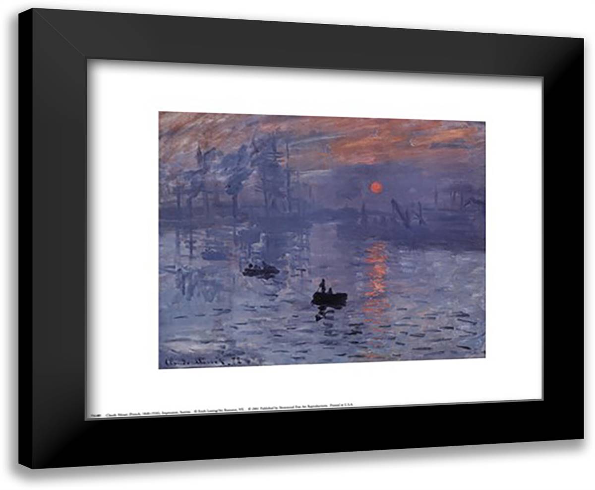 Impression, Sunrise, c.1872 (blue) 18x15 Black Modern Wood Framed Art Print Poster by Monet, Claude
