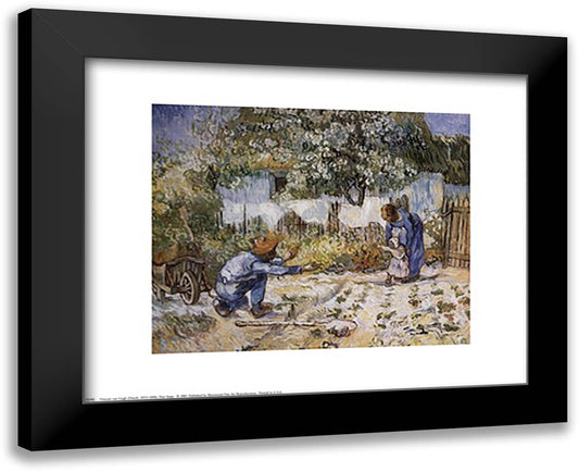 First Steps (after Millet), c.1890 18x15 Black Modern Wood Framed Art Print Poster by Van Gogh, Vincent