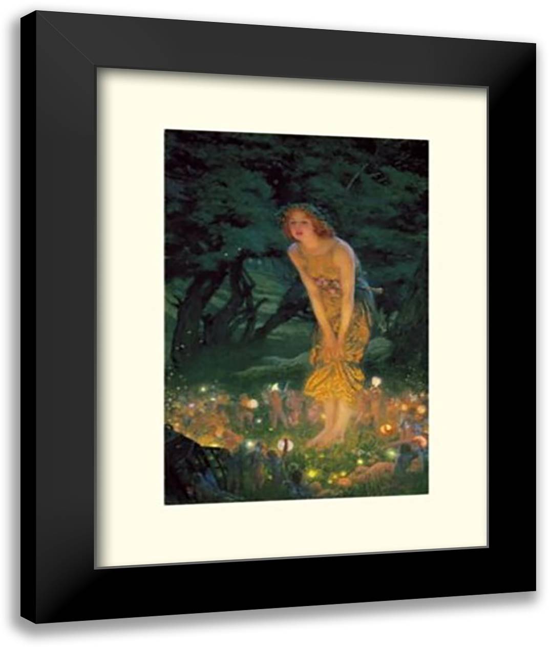 Midsummer Eve, c.1908 12x14 Black Modern Wood Framed Art Print Poster by Hughes, Edward Robert