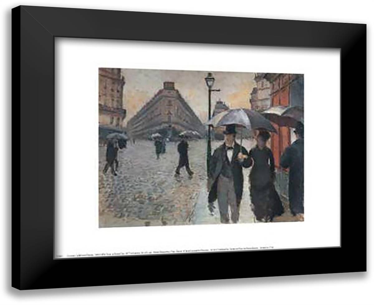 Paris, a Rainy Day, 1877 18x15 Black Modern Wood Framed Art Print Poster by Caillebotte, Gustave