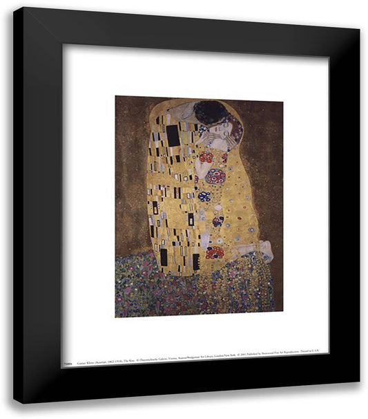 The Kiss, c.1908 12x14 Black Modern Wood Framed Art Print Poster by Klimt, Gustav