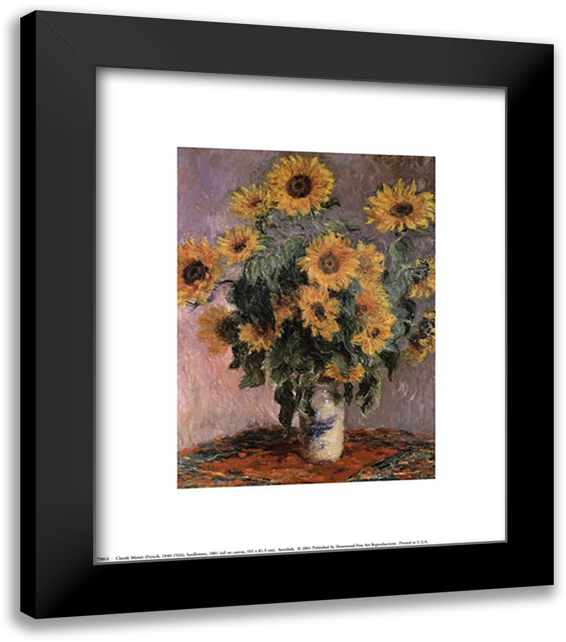 Sunflowers, c.1881 12x14 Black Modern Wood Framed Art Print Poster by Monet, Claude