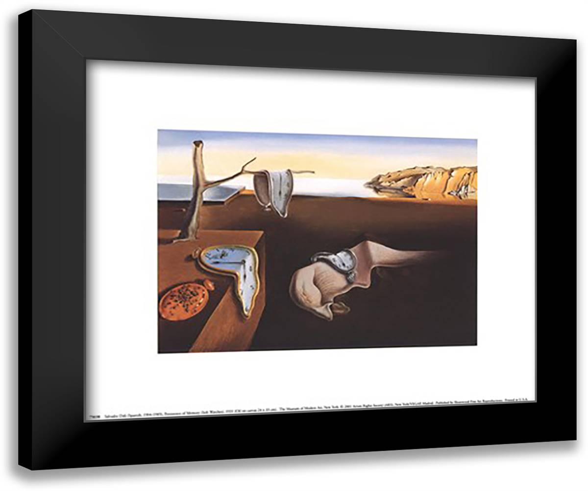 The Persistence of Memory, c.1931 14x12 Black Modern Wood Framed Art Print Poster by Dali, Salvador