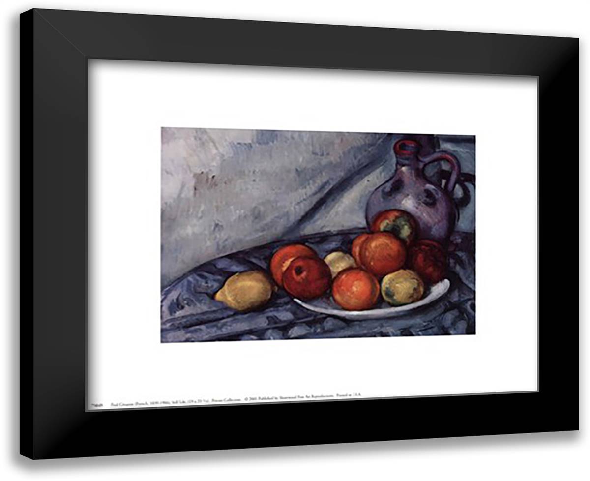 Still Life 14x12 Black Modern Wood Framed Art Print Poster by Cezanne, Paul
