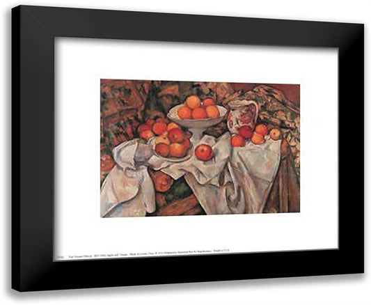 Apples and Oranges, c.1895 11x9 Black Modern Wood Framed Art Print Poster by Cezanne, Paul