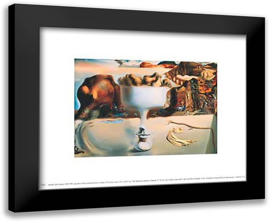 Apparition of Face and Fruit Dish on a Beach, c.1938 11x9 Black Modern Wood Framed Art Print Poster by Dali, Salvador