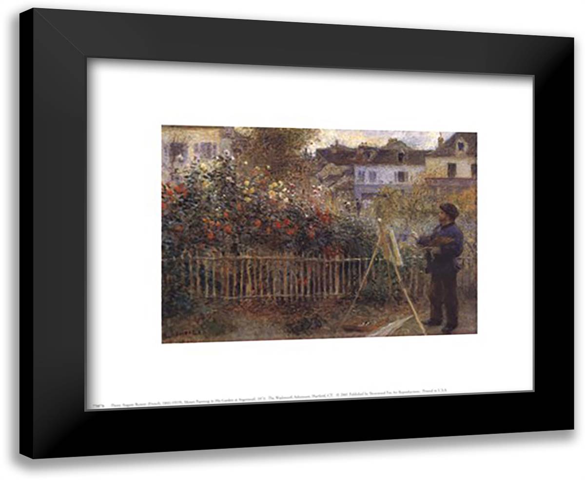 Monet Painting in the Garden at Argenteuil, 1873 14x12 Black Modern Wood Framed Art Print Poster by Renoir, Pierre-Auguste