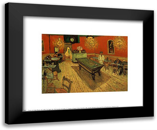 The Night Cafe in the Place Lamartine in Arles, c.1888 14x12 Black Modern Wood Framed Art Print Poster by Van Gogh, Vincent