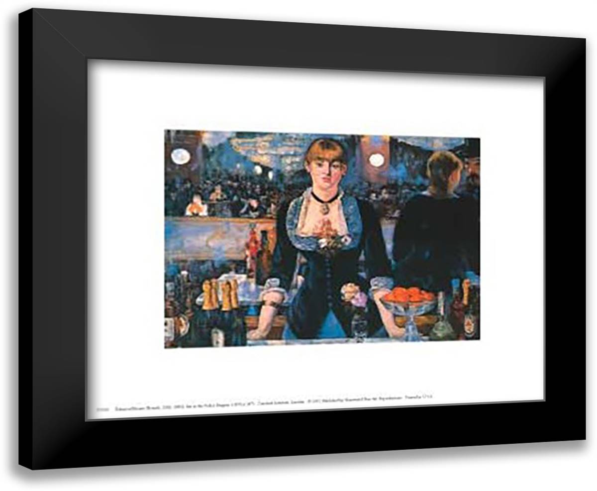 Bar at the Folies Bergere 11x9 Black Modern Wood Framed Art Print Poster by Manet, Edouard