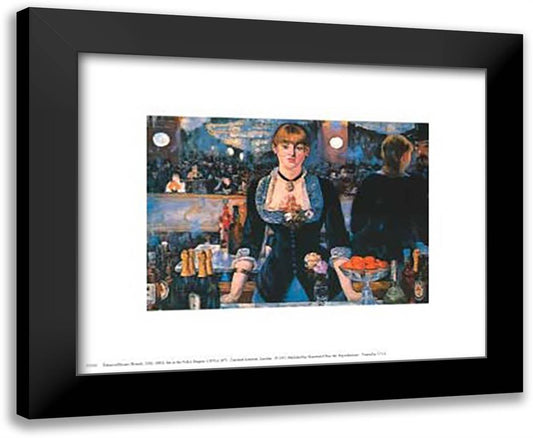 Bar at the Folies Bergere 11x9 Black Modern Wood Framed Art Print Poster by Manet, Edouard