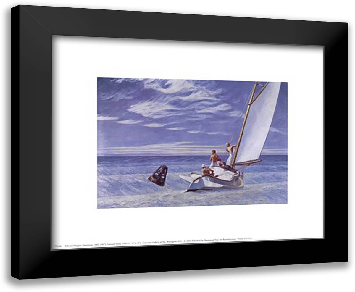 Ground Swell 12x14 Black Modern Wood Framed Art Print Poster by Hopper, Edward