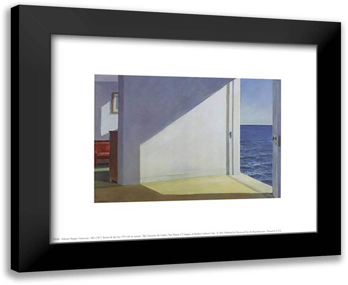 Rooms by the Sea 14x12 Black Modern Wood Framed Art Print Poster by Hopper, Edward