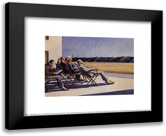 People in the Sun 12x14 Black Modern Wood Framed Art Print Poster by Hopper, Edward