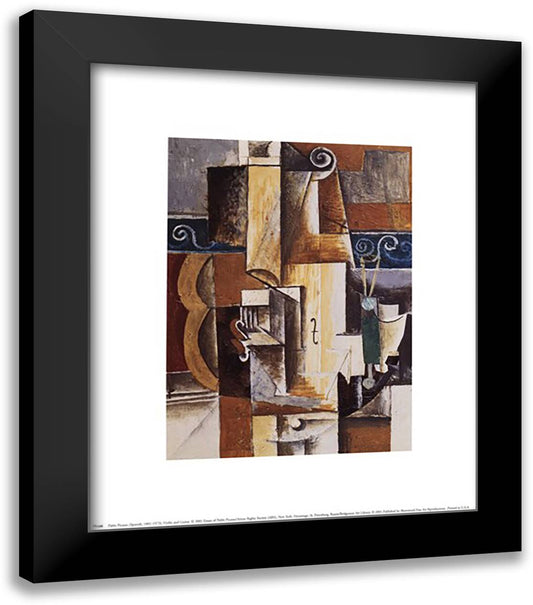 Violin and Guitar 12x14 Black Modern Wood Framed Art Print Poster by Picasso, Pablo