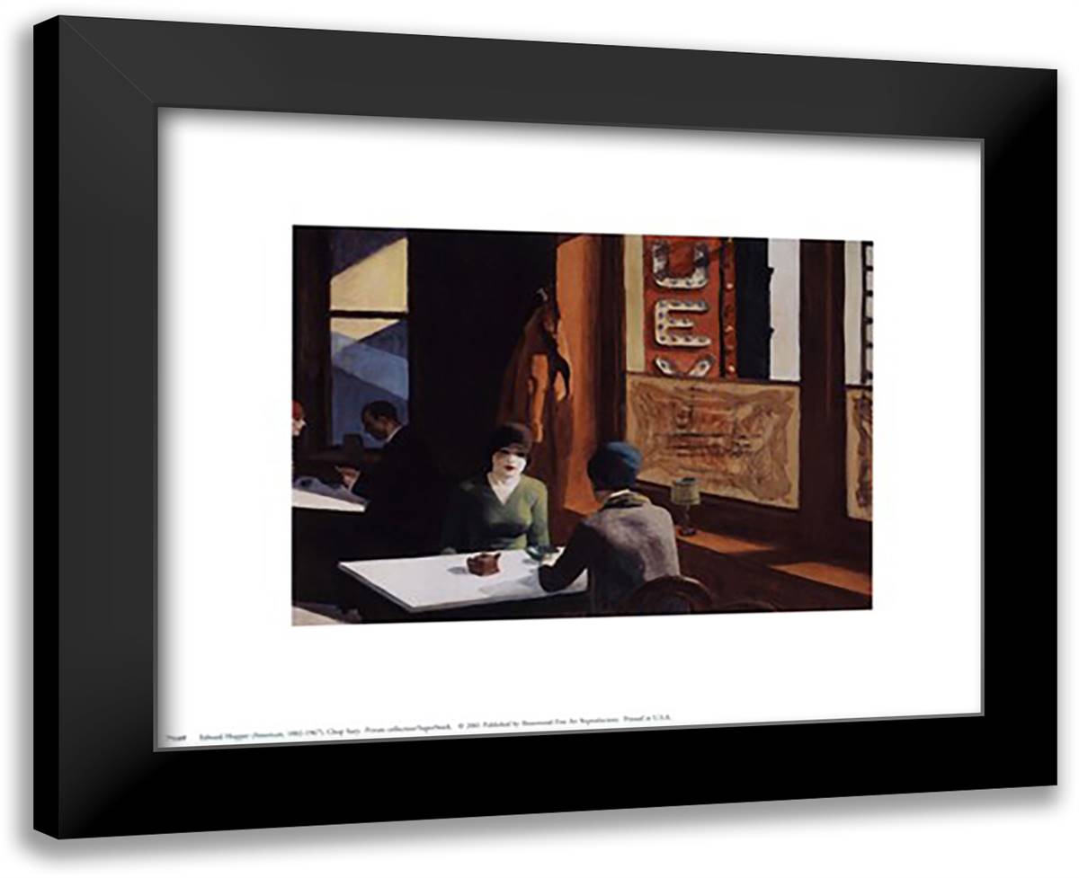 Chop Suey 14x12 Black Modern Wood Framed Art Print Poster by Hopper, Edward