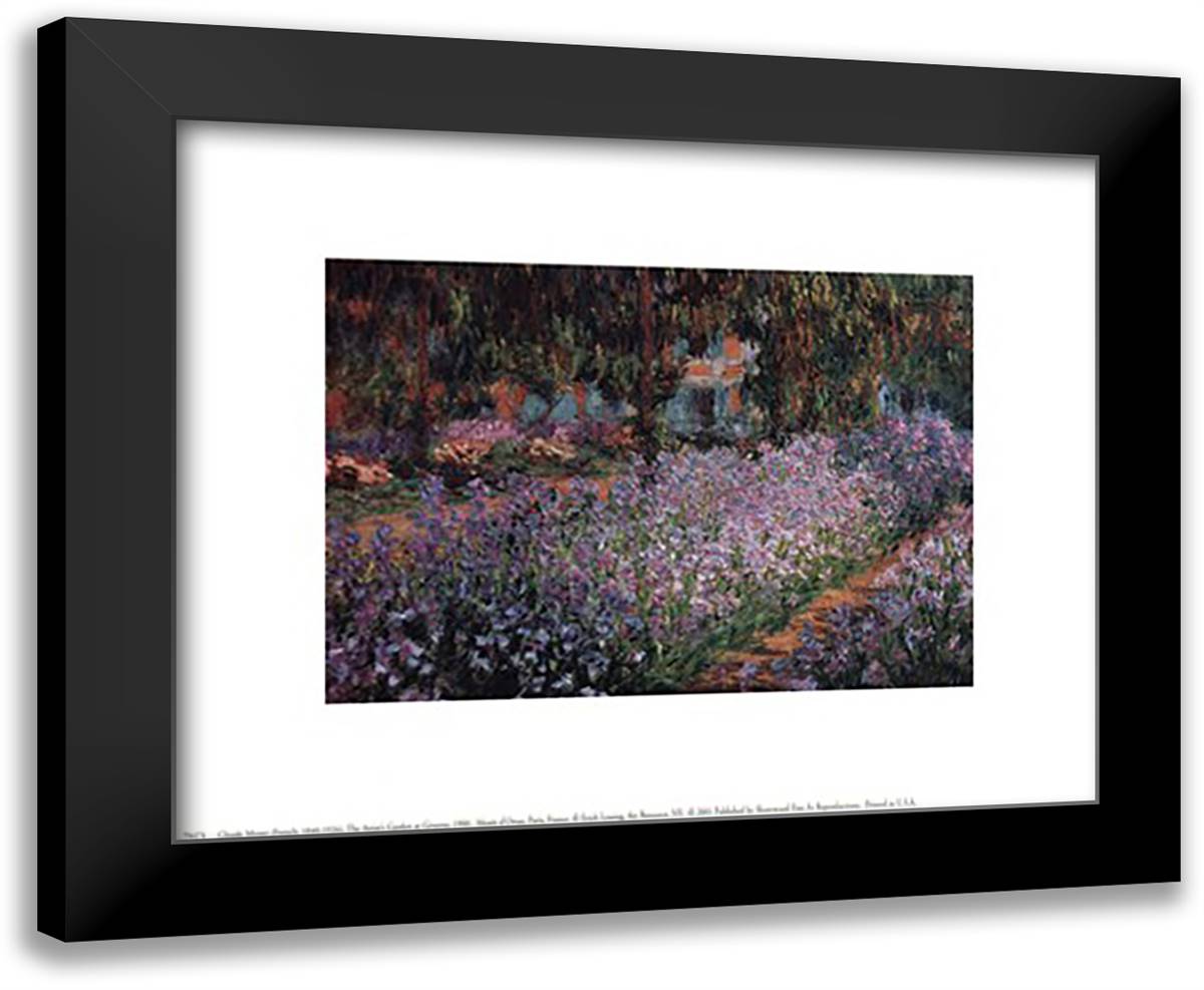 The Artist's Garden at Giverny, c.1900 14x12 Black Modern Wood Framed Art Print Poster by Monet, Claude