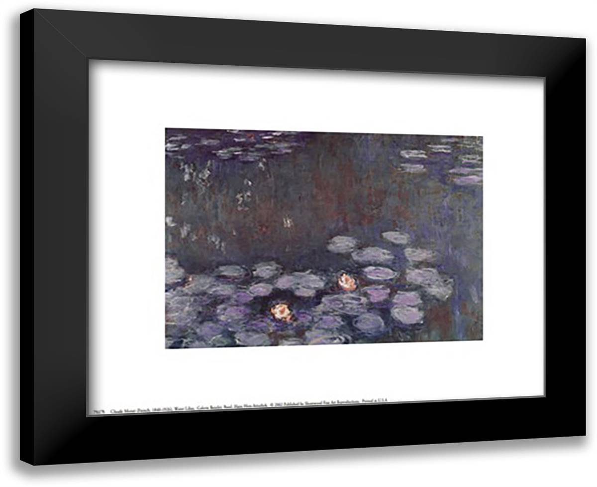 Water Lilies 14x12 Black Modern Wood Framed Art Print Poster by Monet, Claude