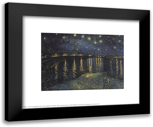 Starry Night over the Rhone, c.1888 14x12 Black Modern Wood Framed Art Print Poster by Van Gogh, Vincent