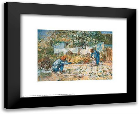 First Steps (after Millet), c.1890 11x9 Black Modern Wood Framed Art Print Poster by Van Gogh, Vincent
