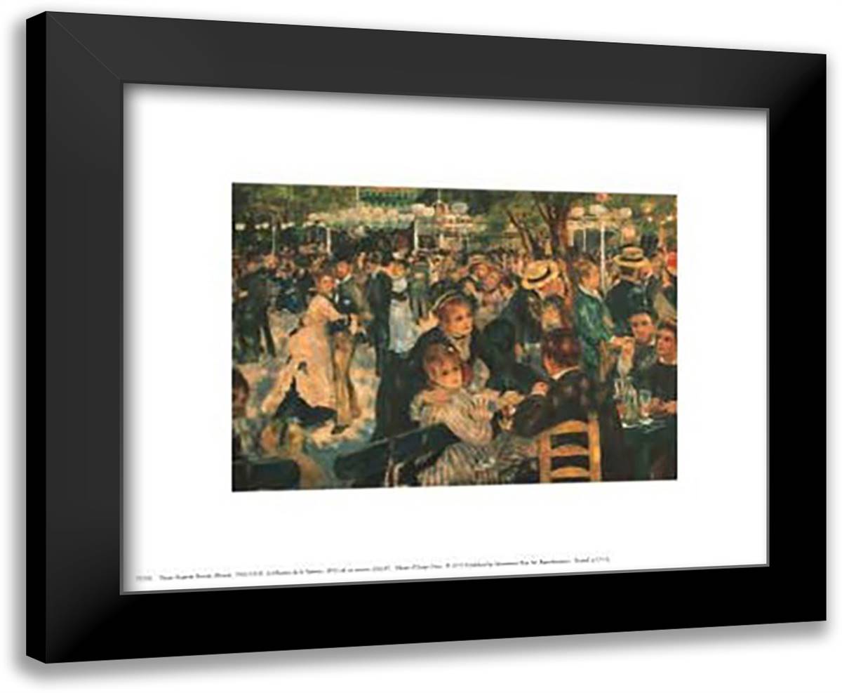 La Moulin de la Galette 11x9 Black Modern Wood Framed Art Print Poster by Renoir, Pierre-Auguste