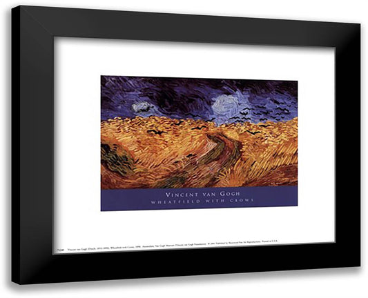 Wheatfield with Crows, c.1890 14x12 Black Modern Wood Framed Art Print Poster by Van Gogh, Vincent
