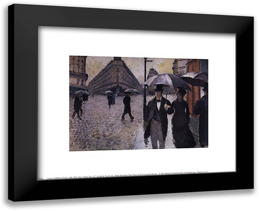 Paris, a Raiiny Day, 1877 14x12 Black Modern Wood Framed Art Print Poster by Caillebotte, Gustave