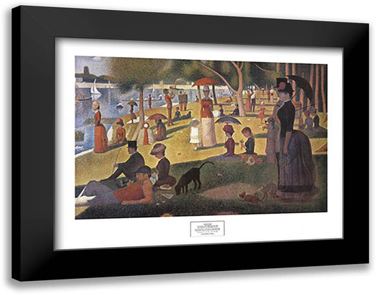 Sunday Afternoon on the Island of La Grande Jatte, c.1886 36x28 Black Modern Wood Framed Art Print Poster by Seurat, Georges