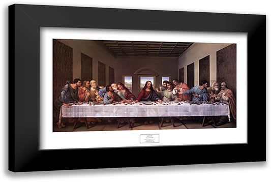 The Last Supper 38x25 Black Modern Wood Framed Art Print Poster by da Vinci, Leonardo