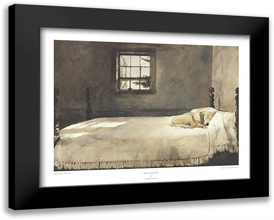 Master Bedroom, c.1965 33x26 Black Modern Wood Framed Art Print Poster by Wyeth, Andrew