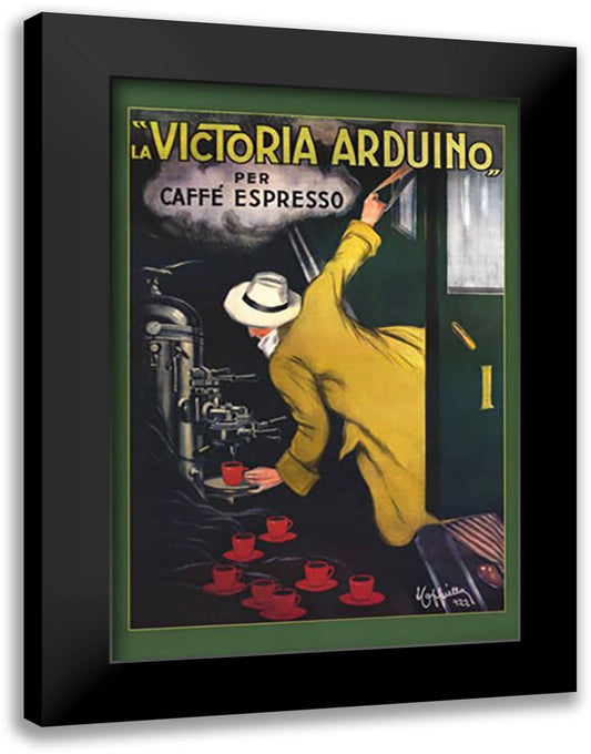 La Victoria Arduino per Cafe Espresso 28x40 Black Modern Wood Framed Art Print Poster by Cappiello, Leonetto