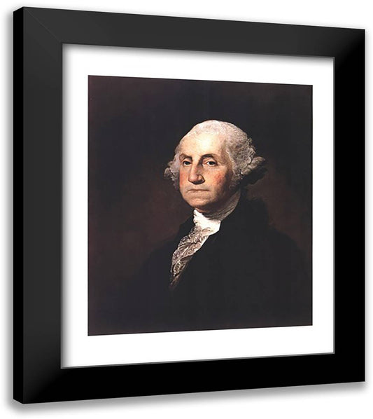 George Washington 25x29 Black Modern Wood Framed Art Print Poster by Stuart, Gilbert