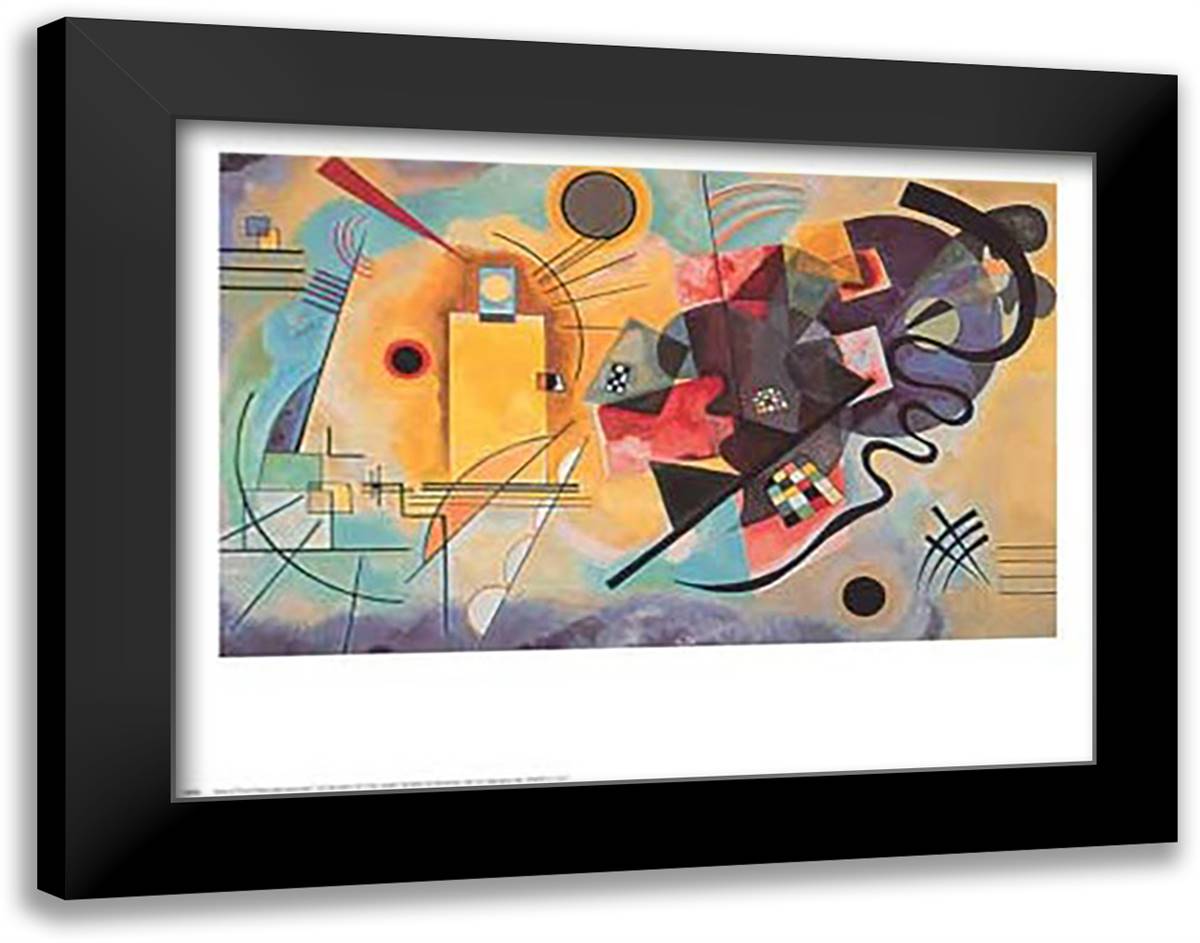 Kandinsky - Gelb Rot Blau Size 17.5x28.375 32x22 Black Modern Wood Framed Art Print Poster by Kandinsky, Wassily